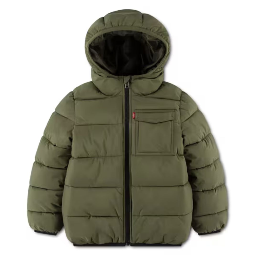 Kids Medium Weight Puffer 8ER310-E3V, Colour: Olive Night, Size: 6Y