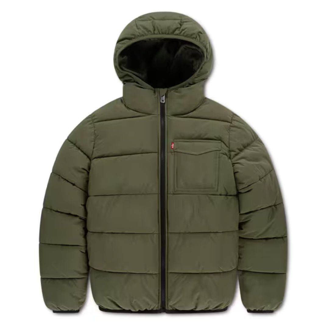 Teenager Medium Weight Puffer 9ER310-E3V, Colour: Olive Night, Size: 10Y