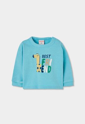 Baby Green Fleece Sweatshirt with Giraffe | 264114