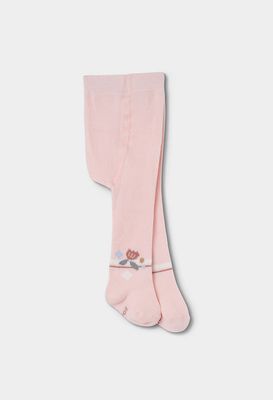 Baby Girls Pink Floral Print Tights | 114040