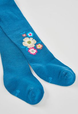 Floral Print Blue Tights | 314109