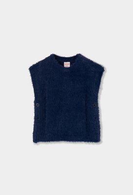 Girls Navy Blue Slipover with Buttons | 414043