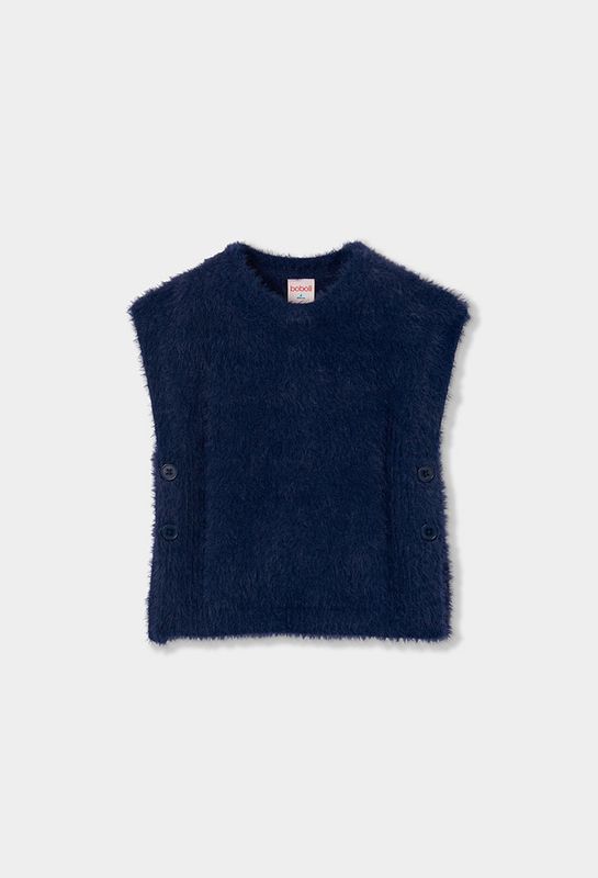 Girls Navy Blue Slipover with Buttons | 414043