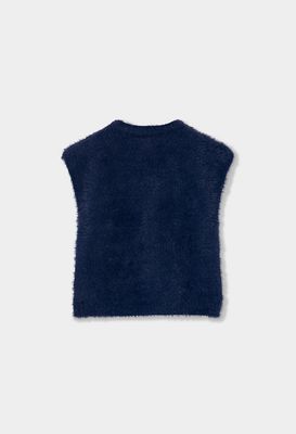 Girls Navy Blue Slipover with Buttons | 414043