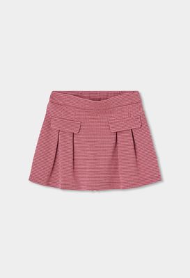 Girls Pink Houndstooth Knit Skort | 424011
