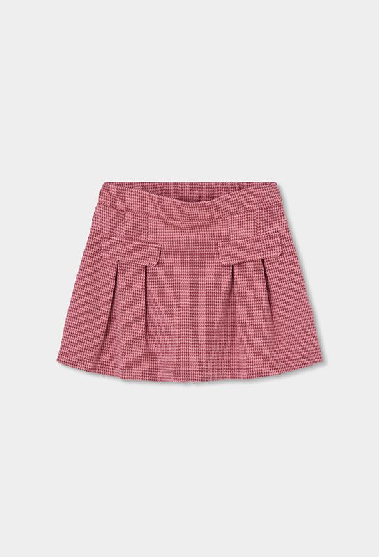 Girls Pink Houndstooth Knit Skort | 424011