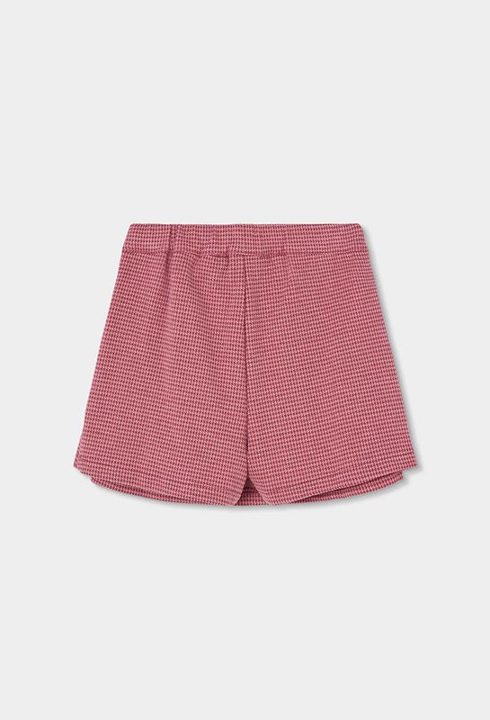 Girls Pink Houndstooth Knit Skort | 424011