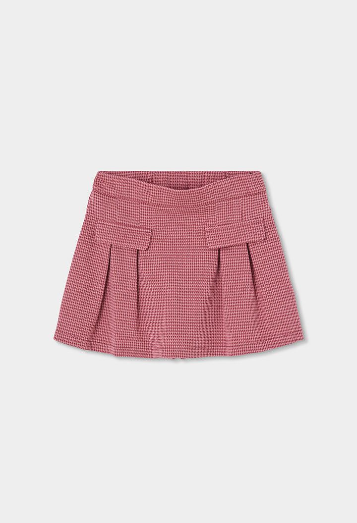 Girls Pink Houndstooth Knit Skort | 424011, Size: 6Y