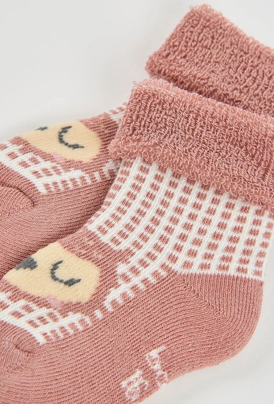 Pack of Brown/Grey Baby Socks with Owl Print | 294005