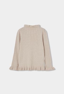 Girls Gold Jumper with Lapel Collar &amp; Studs | 784098