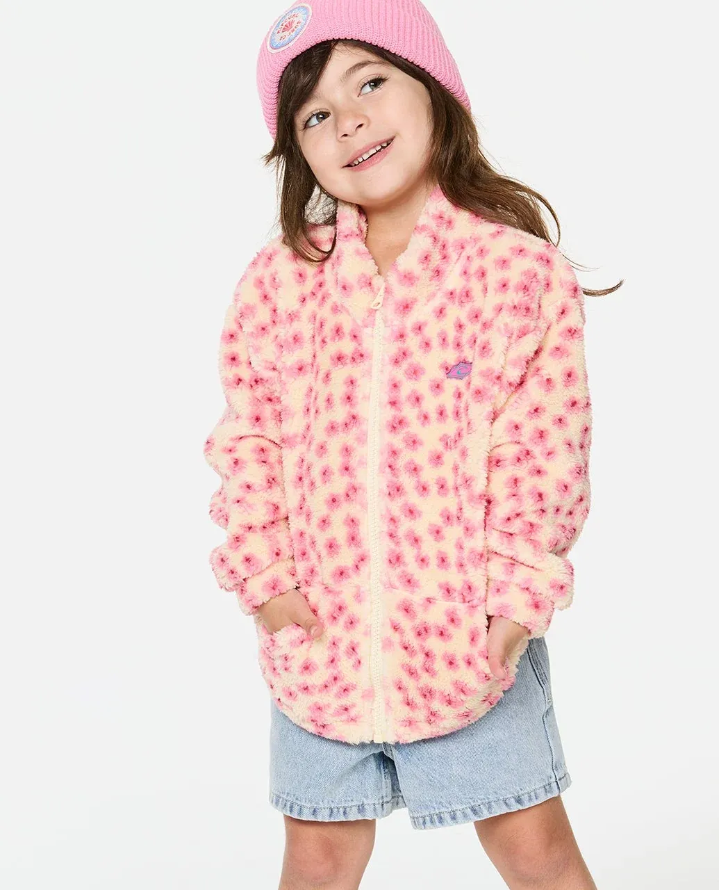 Girls Party Wave Polar Fleece - Peach, Size: 3-4Y, Style: 039JFL/0165