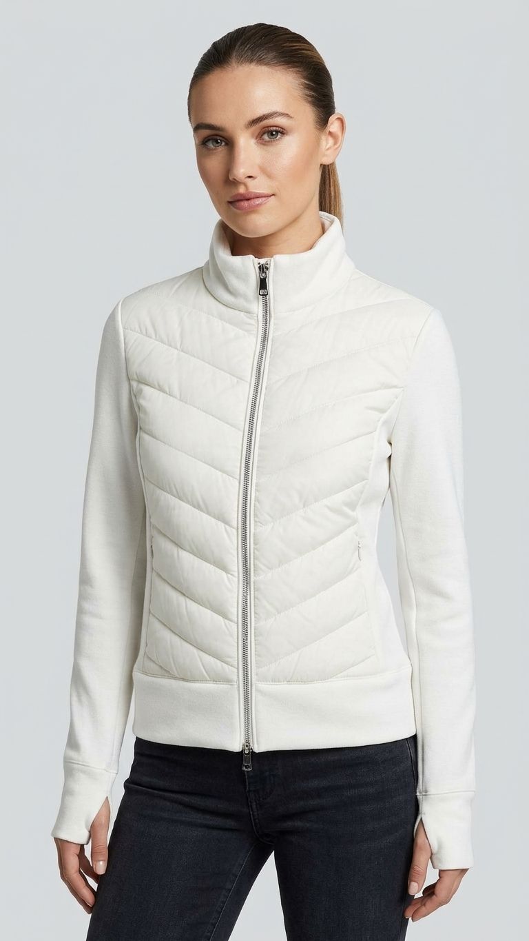 Betty Barclay Lightweight Quilted Jacket - Winter White, Size: 10, Style: 7327/1412
