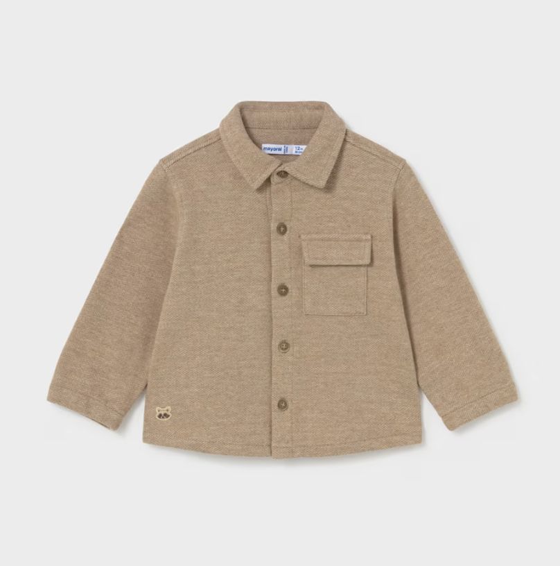 Baby Boys Truffle Knitted Overshirt | 2106, Size: 6M