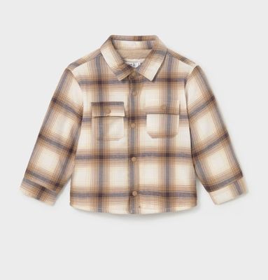 Baby Boys Biscuit Checked Overshirt | 2108