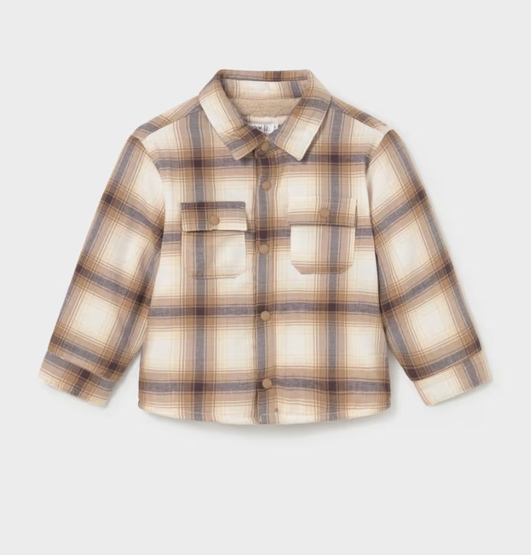 Baby Boys Biscuit Checked Overshirt | 2108