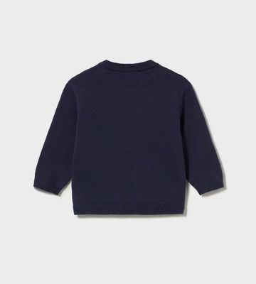 Baby Boys Blue Fox Intarsia Jumper | 2377