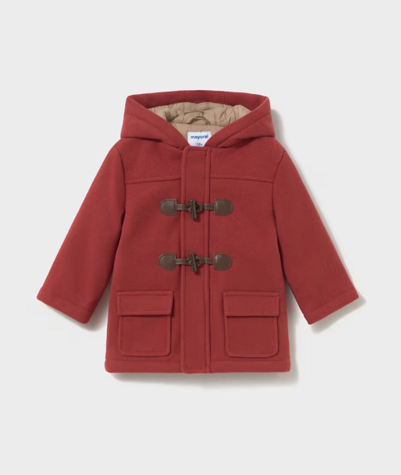 Baby Boys Red Duffle Coat | 2426, Size: 6M