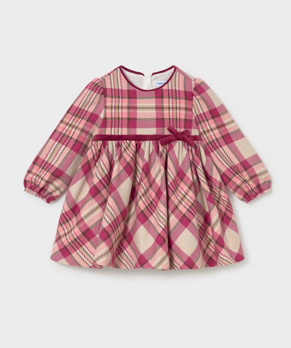 Baby Girls Raspberry Checked Dress | 2944, Size: 6M