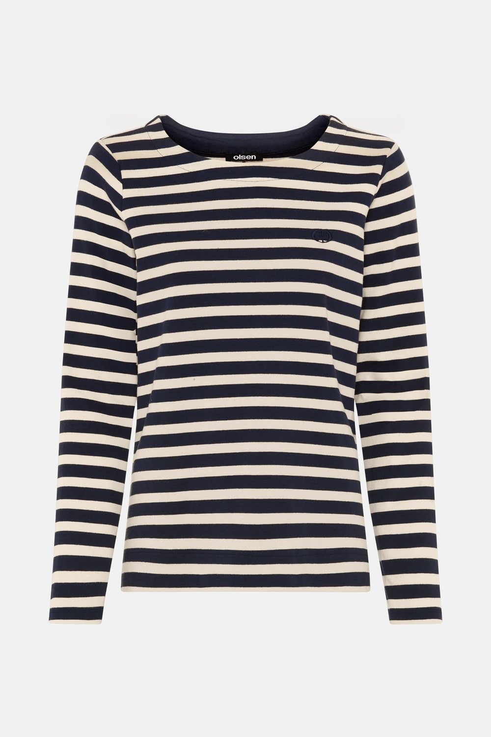 Coastal Look Ink Blue Striped Long Sleeve Top | 11105503, Size: 10