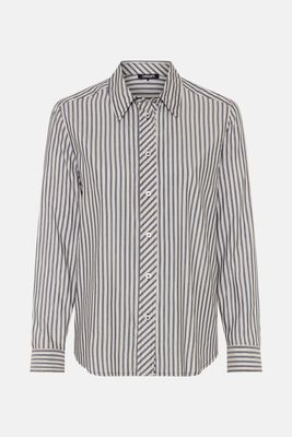 Coastal Look Ink Blue Striped Blouse | 12002189