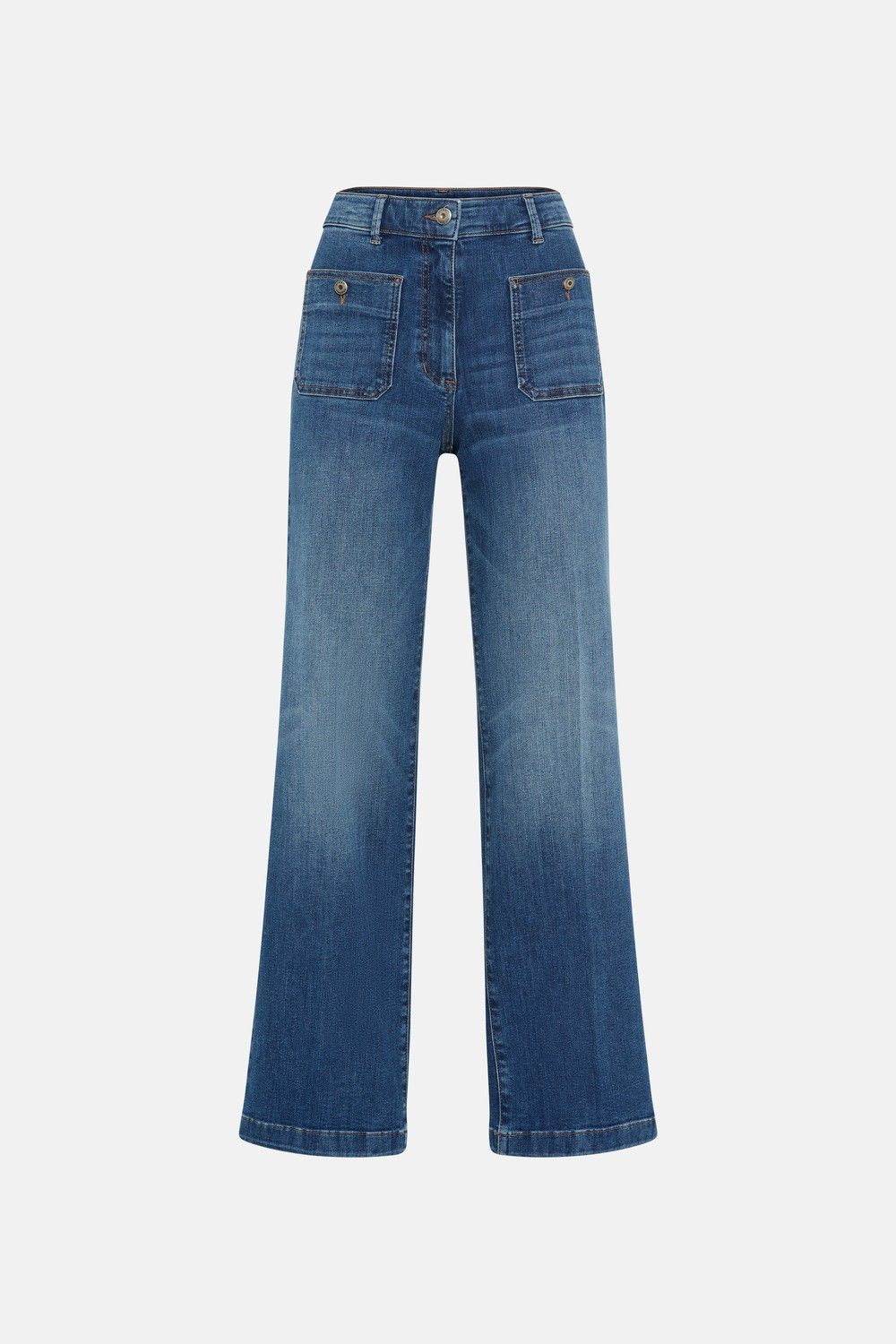 Coastal Look Wide-leg Jeans with Patch Pockets | 14002556, Size: 10