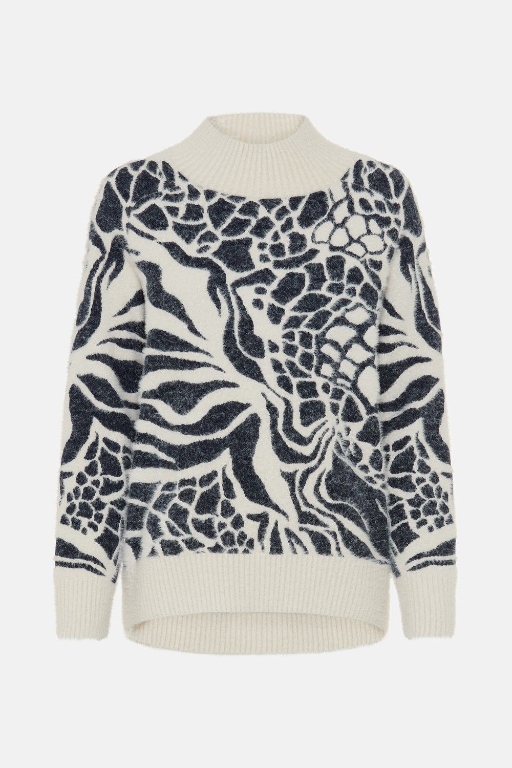 Coastal Look Ink Blue Sweater with Stand-up Collar | 11004903, Size: 10