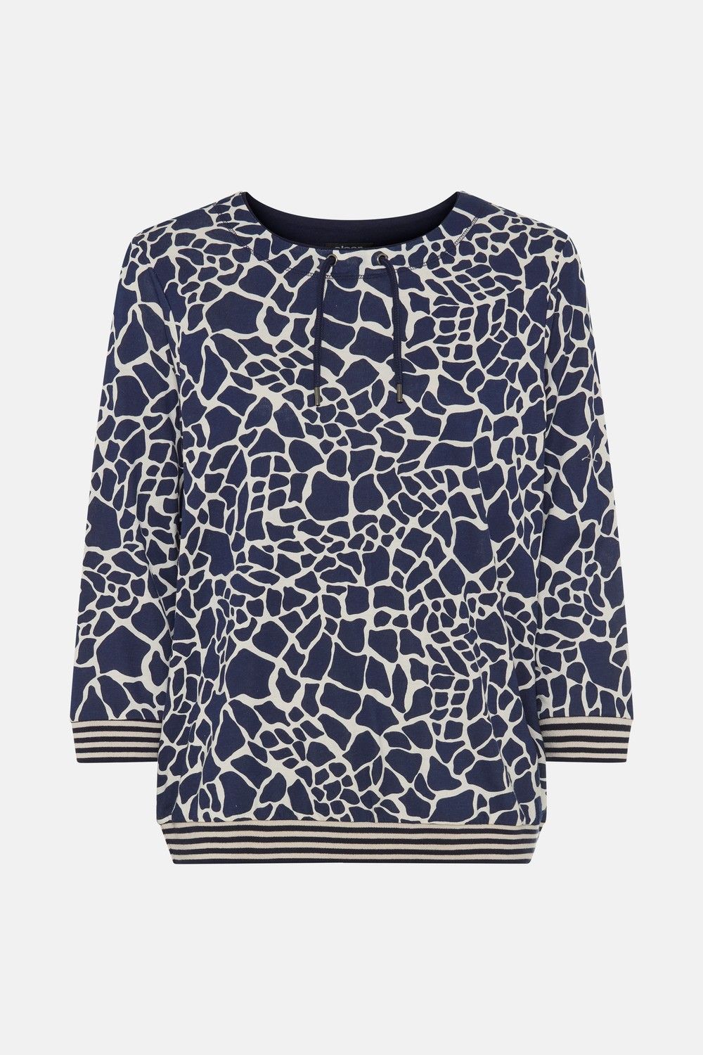 Coastal Look Ink Blue Patterned 3/4 Sleeve Blouse | 11105498, Size: 10