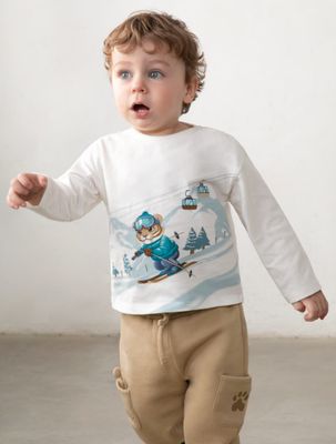Baby Boys Cream/Arctic Tiger Ski Top | 2017