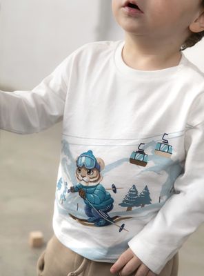 Baby Boys Cream/Arctic Tiger Ski Top | 2017