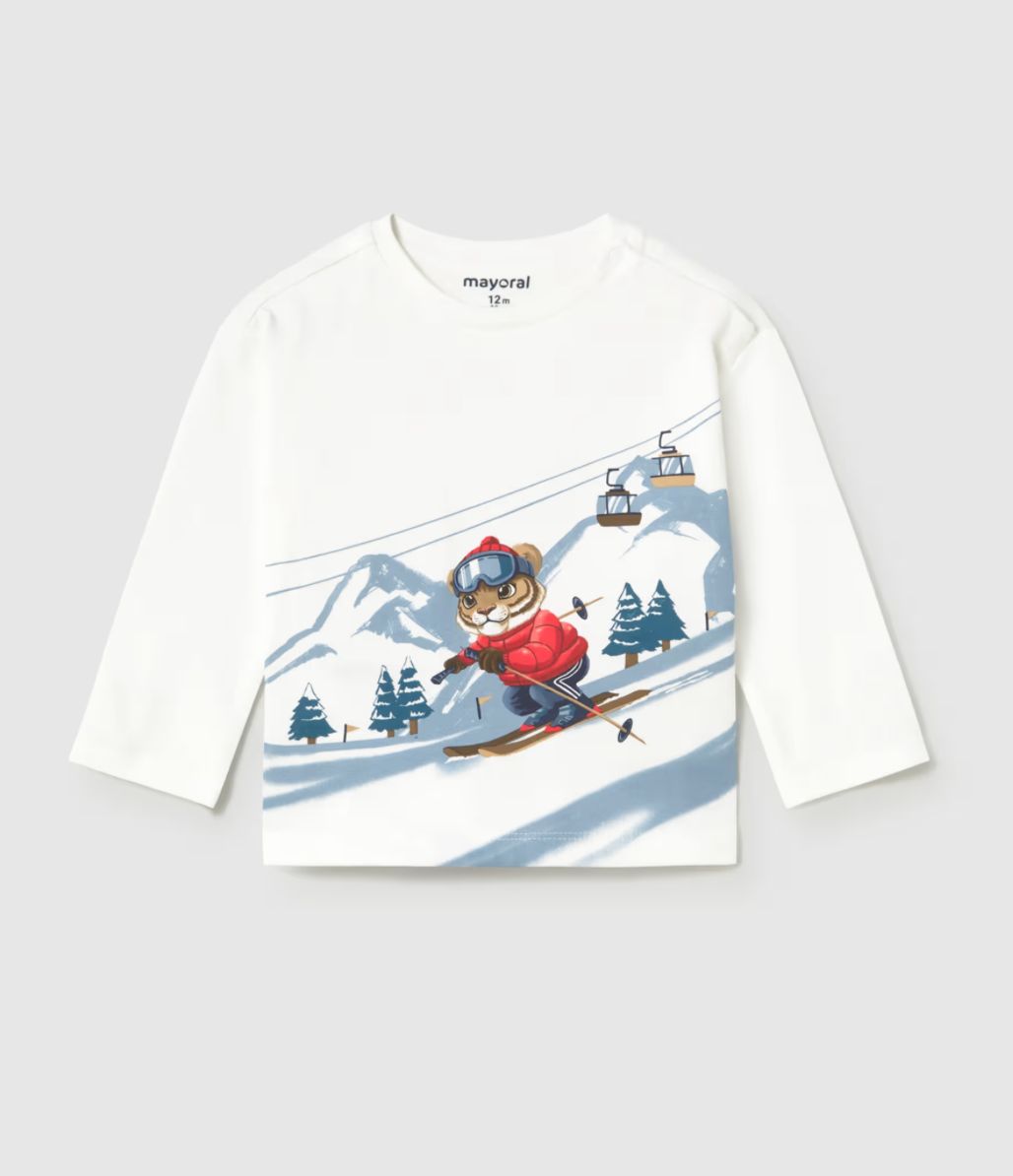 Baby Boys Cream/Red Tiger Ski Top | 2017, Size: 6M