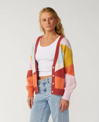 Surf Revival Jacquard Cardi - Multico