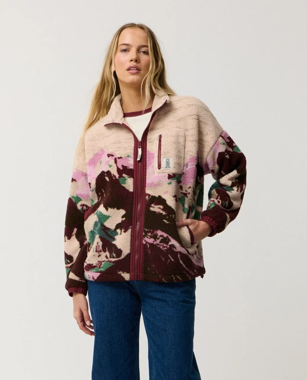 Search Series Bonded Zip Through Polar Fleece - Dark Plum, Size: 2XS, Style: 0DDWFL