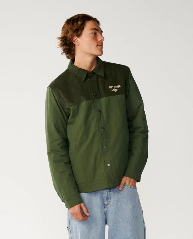 Classic Surf Cord Puffer Jacket - Dark Olive