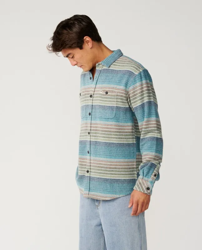 Classic Surf Baja Flannel Shirt - Dusty Jade
