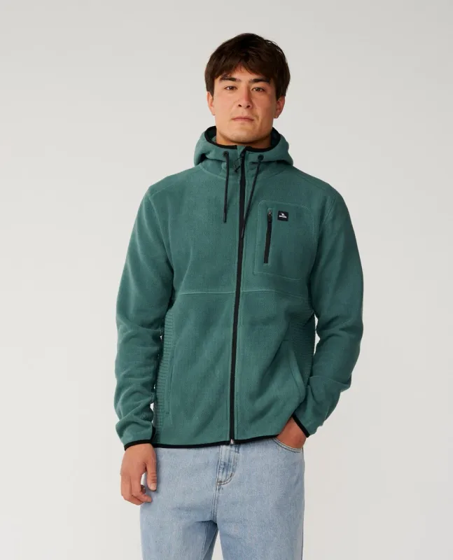 Departed Polar Fleece Zip Through Jacket - Muted Green
