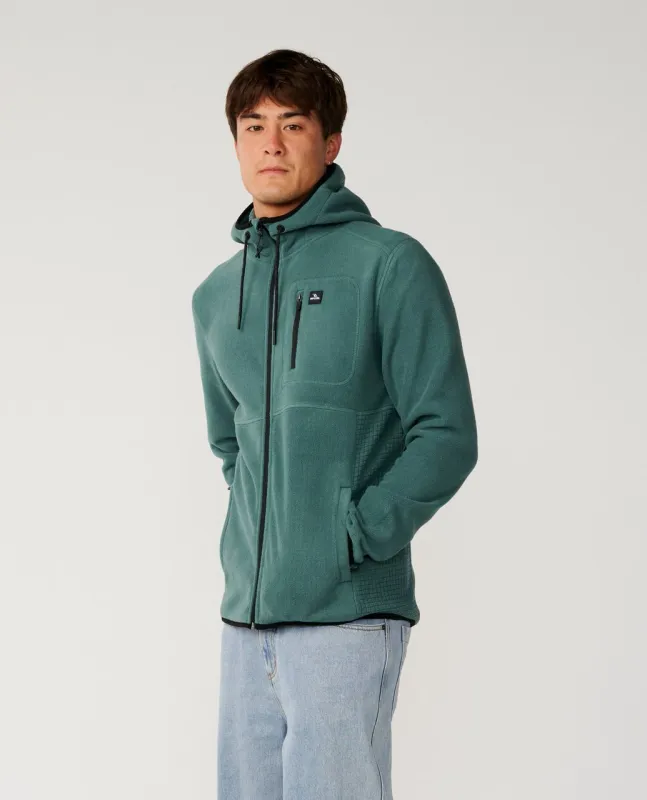 Departed Polar Fleece Zip Through Jacket - Muted Green