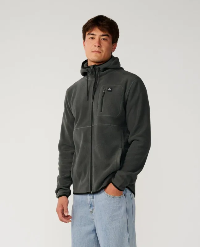 Departed Polar Fleece Zip Through Jacket - Charcoal Grey