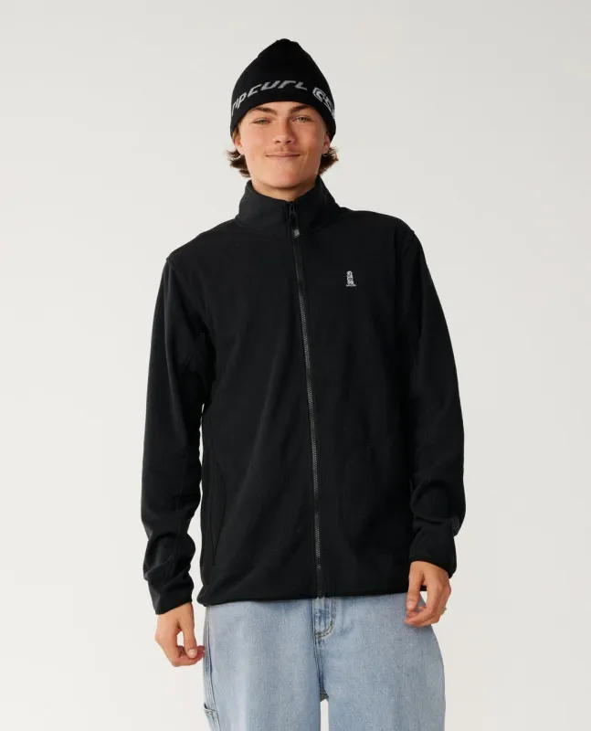 Search Series Polar Zip Thru Crew Fleece - Black