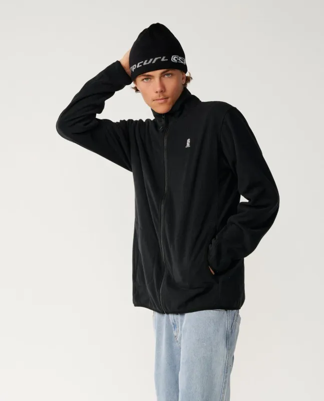 Search Series Polar Zip Thru Crew Fleece - Black