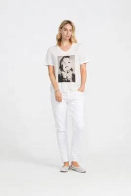 Face V Tee - White/Black