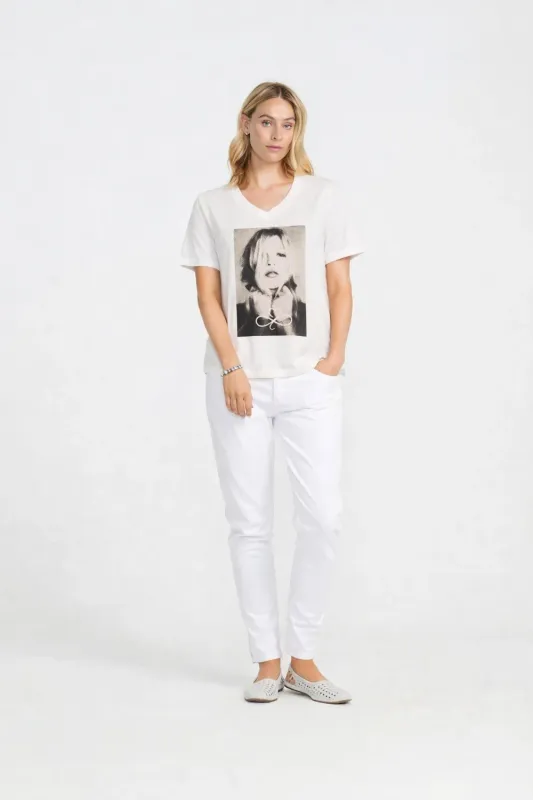 Face V Tee - White/Black