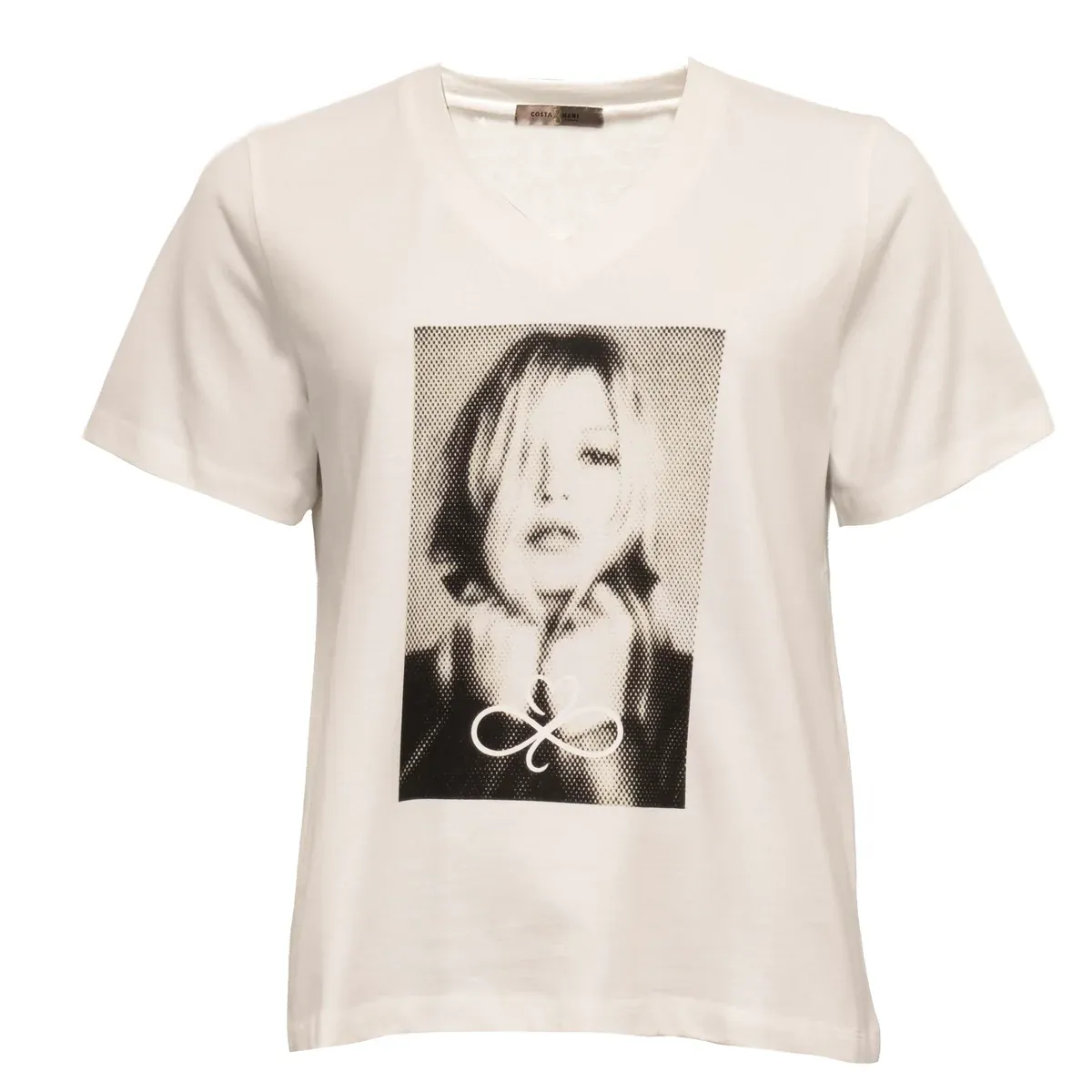 Face V Tee - White/Black, Size: S, Style: 2600501
