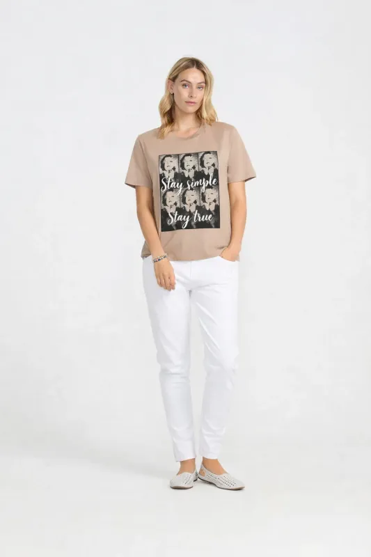 Small Faces O Tee in Sand/Black