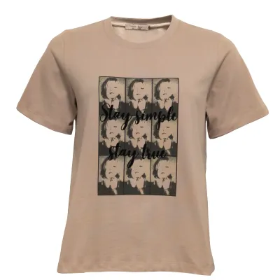 Small Faces O Tee in Sand/Black