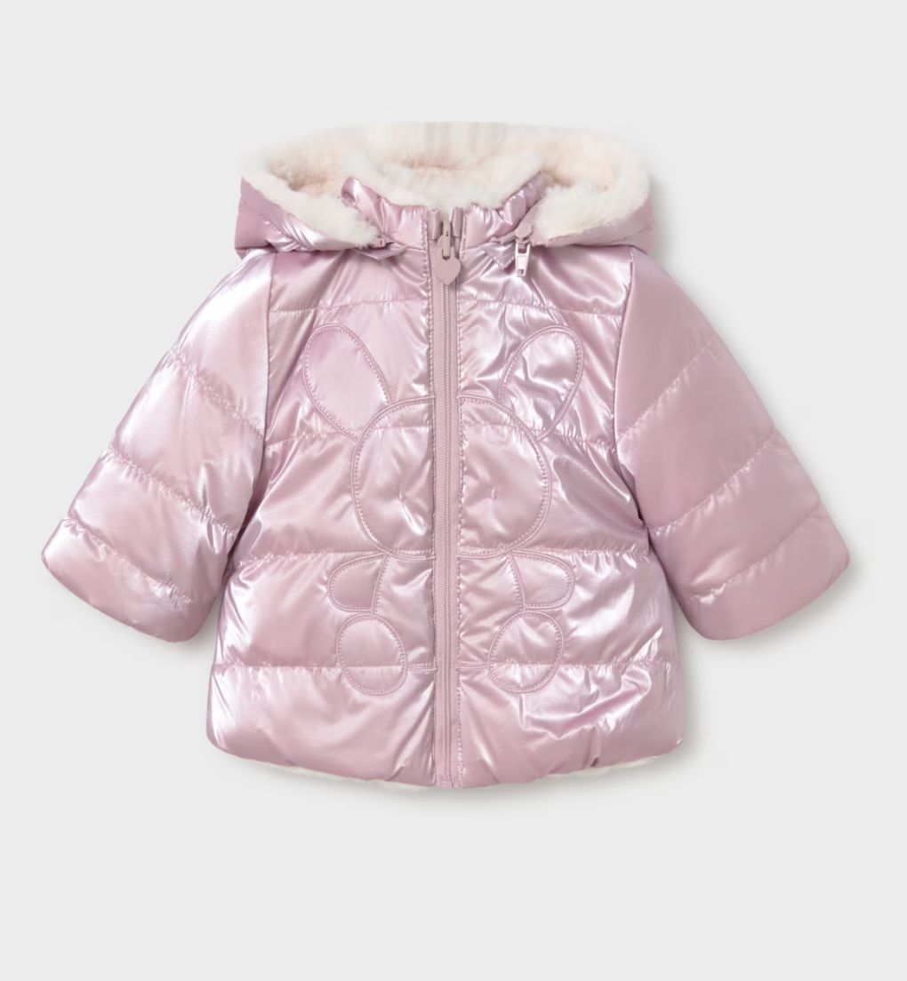 Newborn Girls Mauve Reversible Coat | 2401, Size: 4-6M