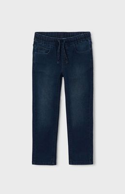 Boys Blue Black Soft Denim Jogger Jeans | 4503