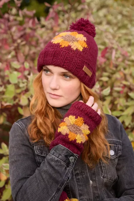 Sunflower Handwarmer Burgundy