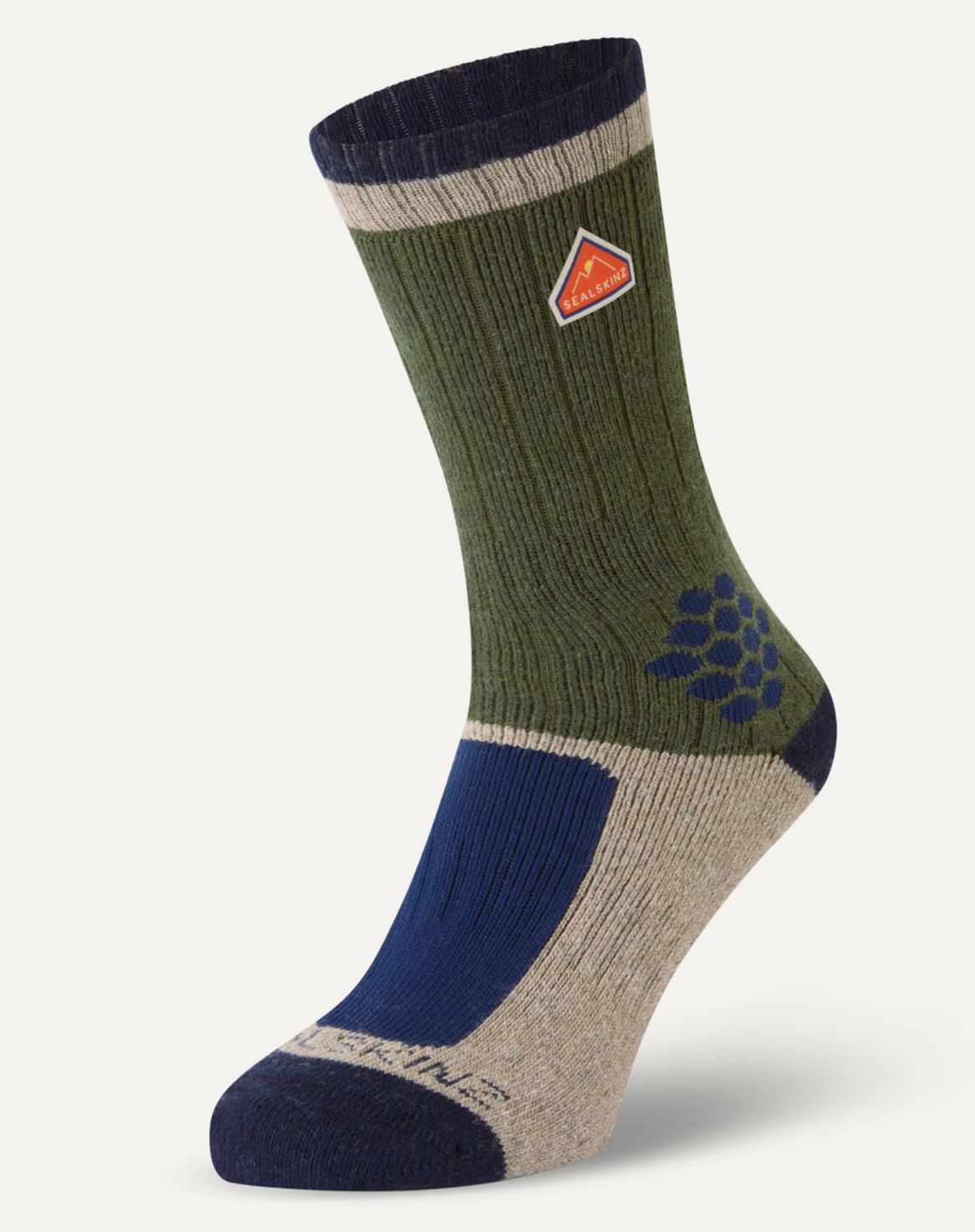 Gresham Green Recycled Wool and Cashmere Mid Length Colour Block Sock, Size: S(3-5)