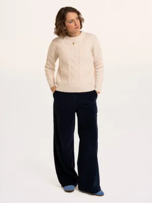 Dahlia Cable Knitted Crew Neck Jumper