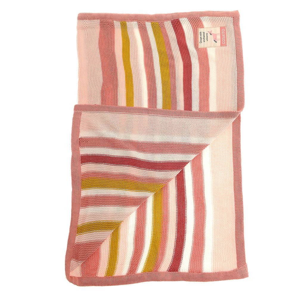 Cosatto Unicorn Garden Stripe Knitted Blanket, Style: BLAN5690